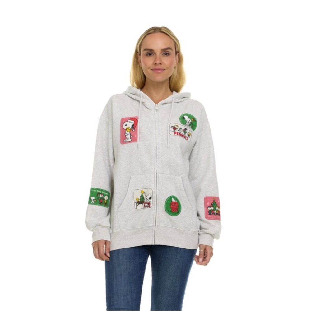 Peanuts Gray Hoodie with Snoopy and Friends - Picture 2 of 8